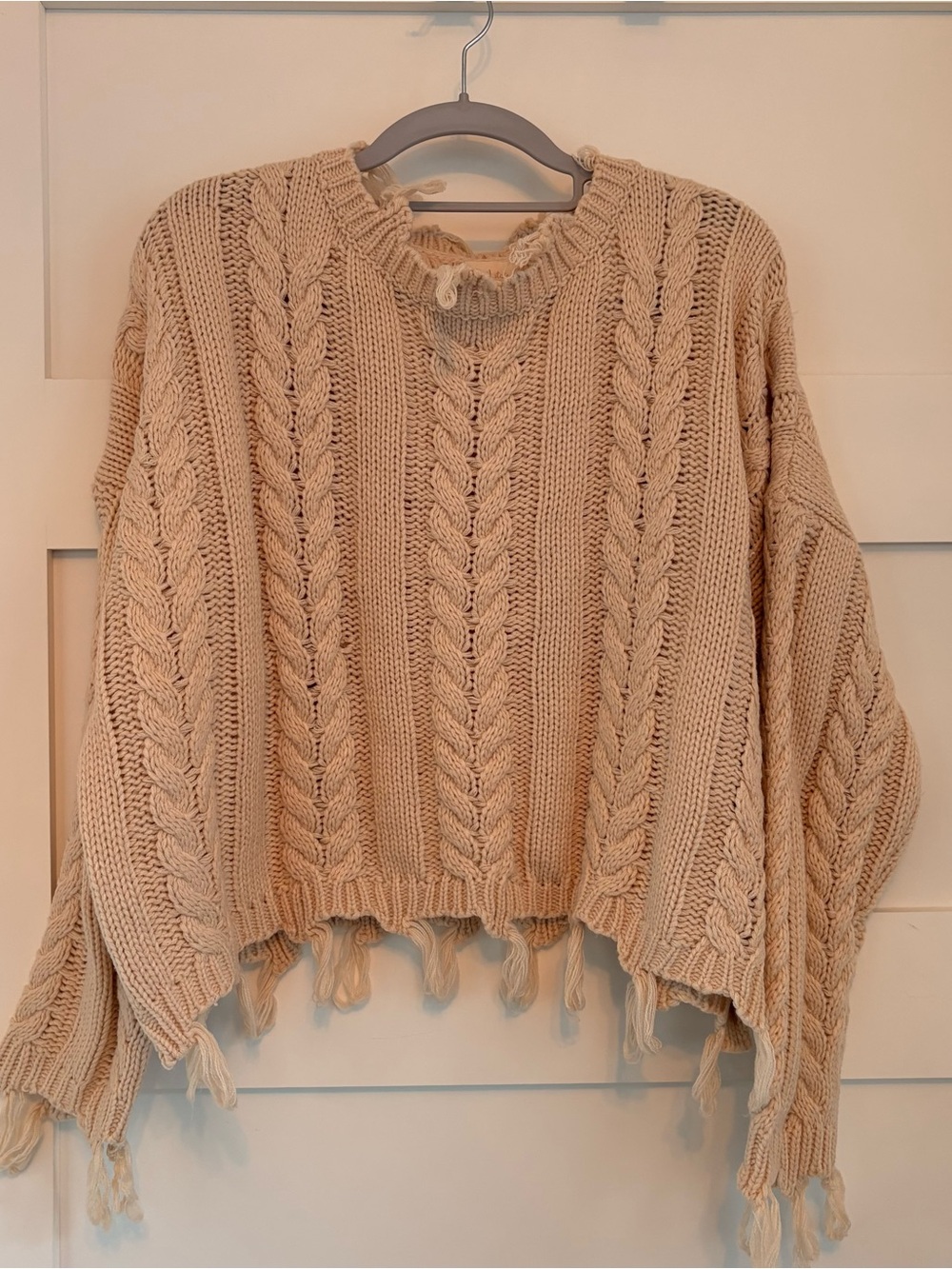 Altar’d State Cream Cable Knit Women’s Crop Sweater